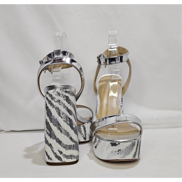 Michael Kors Women's Ashton Sequin Zebra Print Platform Sandal Size 8.5 NWT - Picture 6 of 7